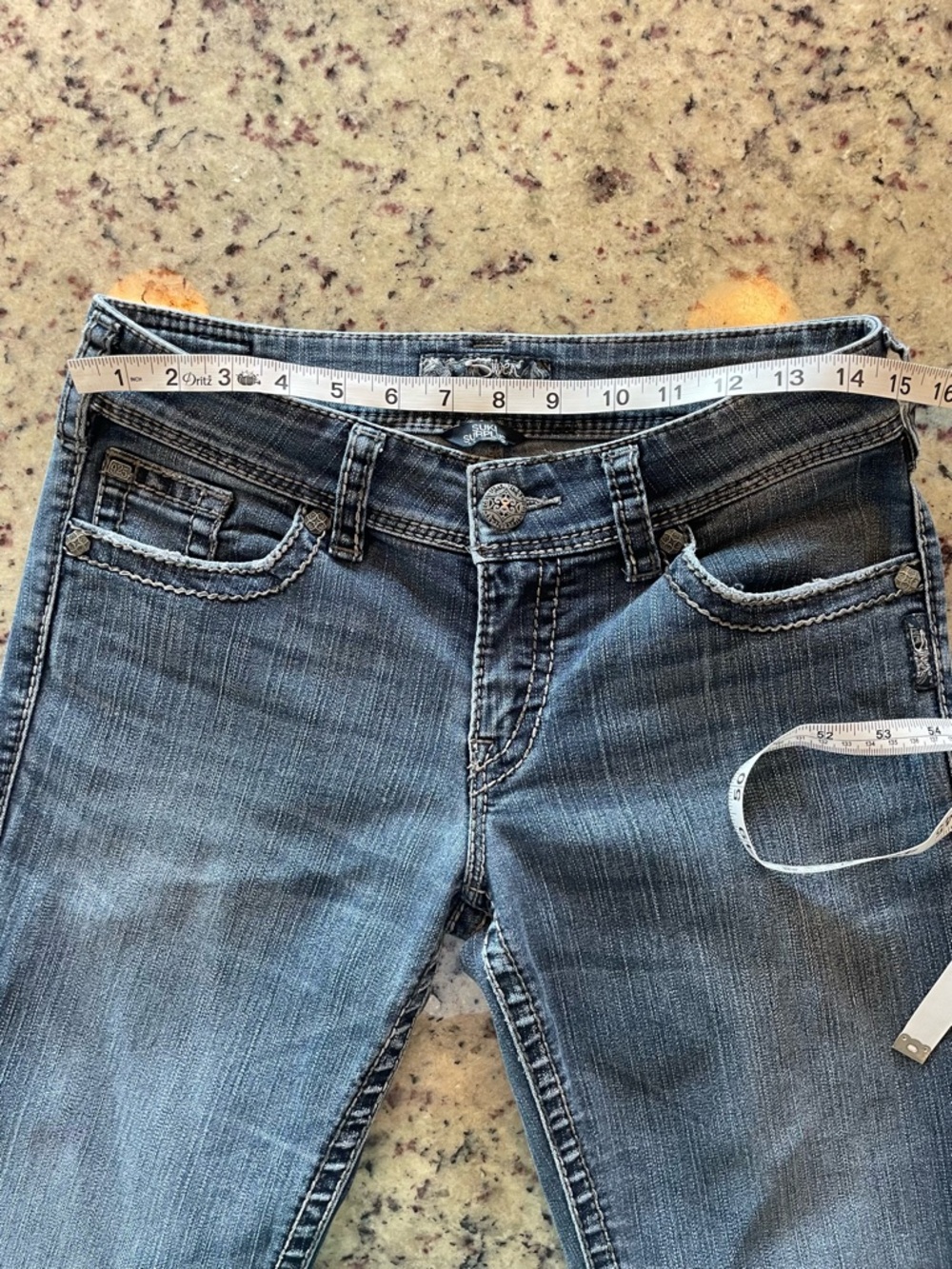 Women’s Y2K Silver “suki surplus” medium wash bootcut Jeans 28 - Picture 4 of 8